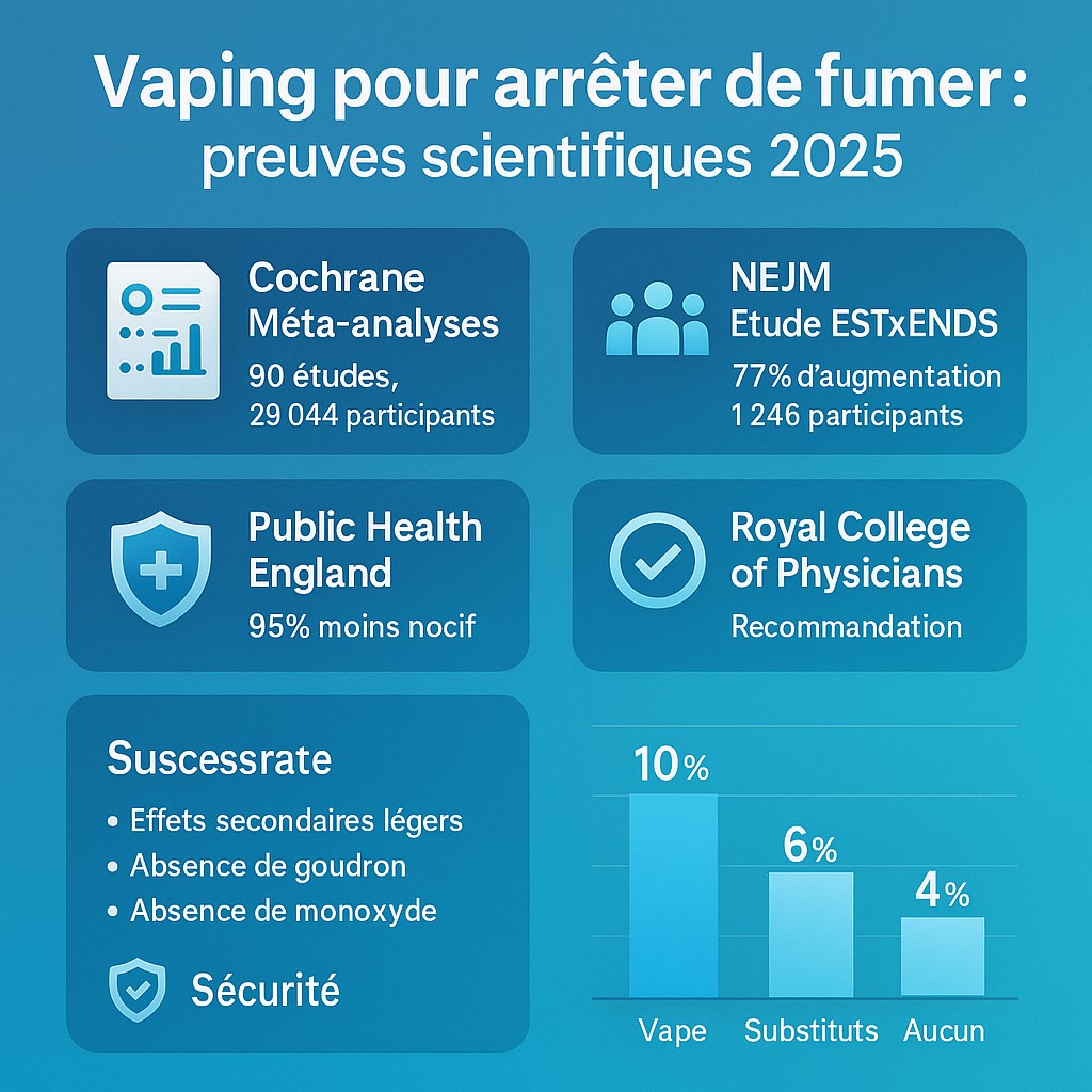Vape et arrêt du tabac : efficacité prouvée et chiffres clés - Réussissez votre sevrage